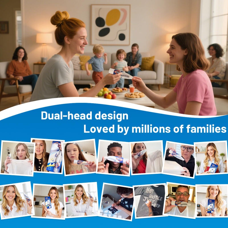 KOXUIT Portable Dual-Tip Bleach Pen for White Clothes & Grout - Travel-Ready 2-in-1 Gel Applicator with Brush Head, Non-Drip Cleaner for Bathroom Lines & On-The-Go Use (Milky White)2PCS. - Image 3